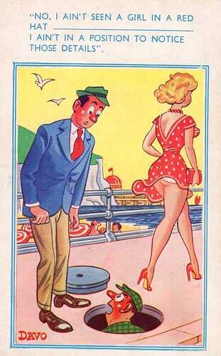 No, I aint seen a girl in a red hat