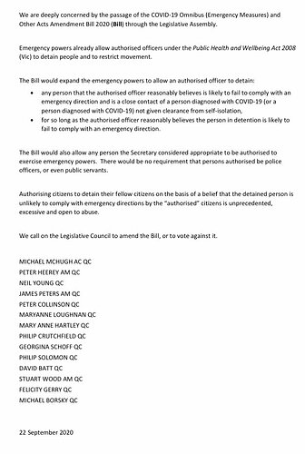 Letter from QCs