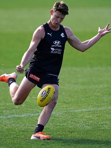 Sam Walsh in action during Carlton’s pre-season training. Photo: Sean Garnsworthy