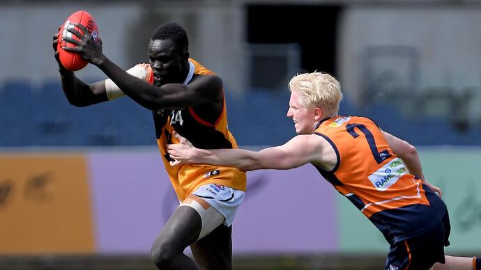 Bigoa Nyuon is eligible to join St Kilda. Photo: Andy Brownbill.