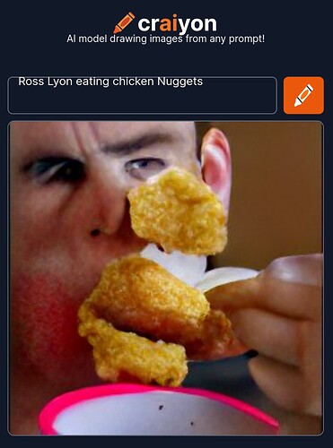 craiyon_152207_Ross_Lyon_eating_chicken_Nuggets_nbsp_