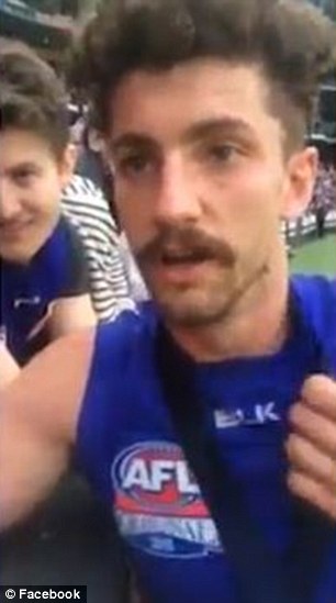 Sporting his trademark scraggly facial hair and his premiership medal around his neck, Liberatore jokingly pretended he'd been playing cricket not football