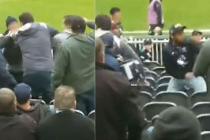Fight between fans at Carlton-Collingwood game|700x467